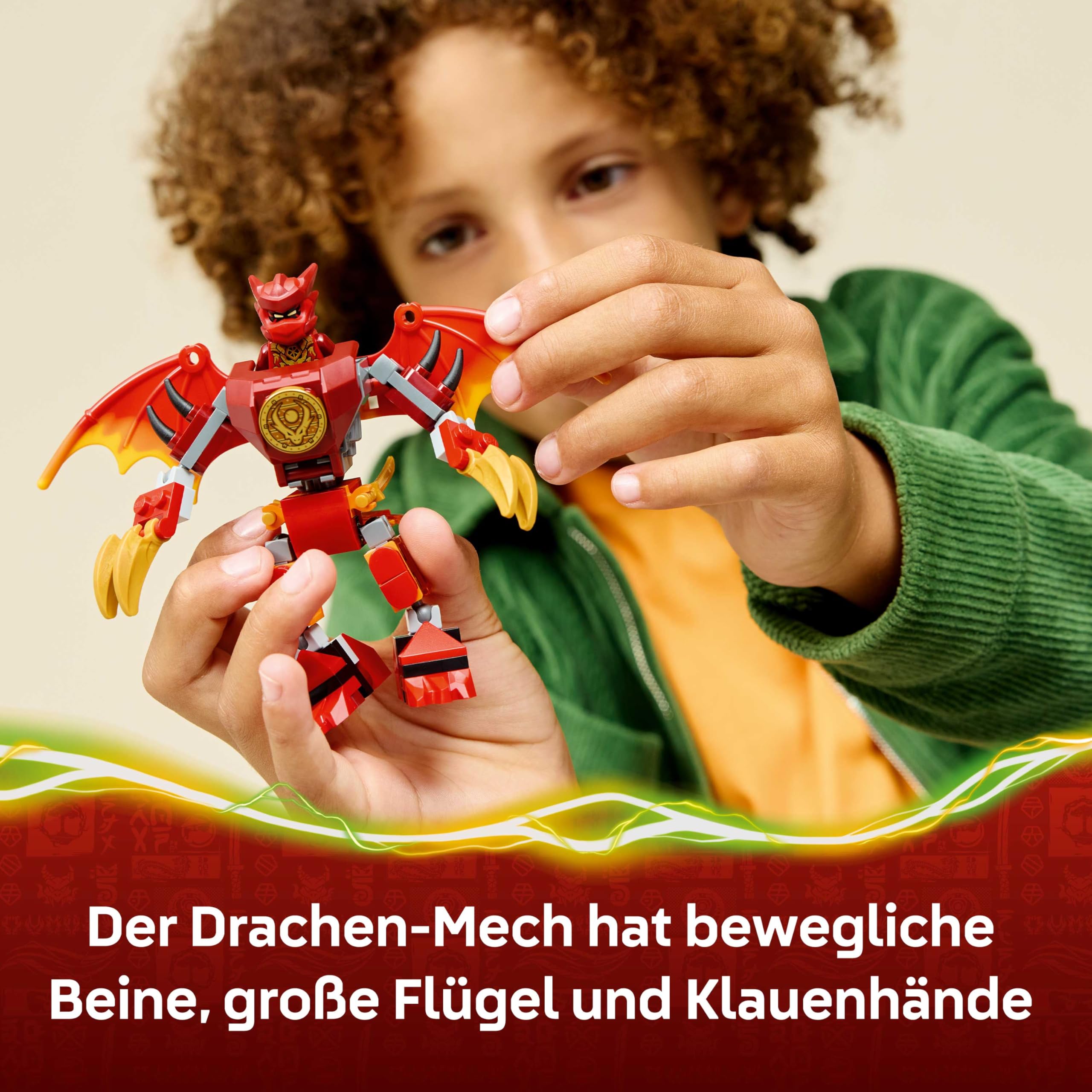 LEGO NINJAGO Kais Drachen-Mech Battle Set - Ninja Spielzeug für Jungen und Mädchen - Modellbau mit Actionfigur, 3 Minifiguren und Katanas - Geschenk für Kinder ab 6 Jahren - 71851 3