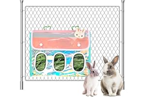 TANGTTY Guinea Pig Hay Feeder Bag Rabbit Hanging Hay Feeder Bag Storage for Rabbit Chinchilla, TPSU Imitation Baby Pacifier Eco-Friendly Material, Chewable Waterproof Transparent Fabric (Fresh Green)