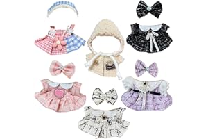 Ezcora Clothes for Doll, 6 Pack Doll Outfits for 17cm Doll, Perfect for Play and Display, Accessories for Doll Collectors (No Dolls)