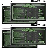 NBVAIGJ Seedling Heat Mat 4 Pack Dual Certified by MET and UL Plant Heating Mat Pad with Power Failure Protection Thermostati