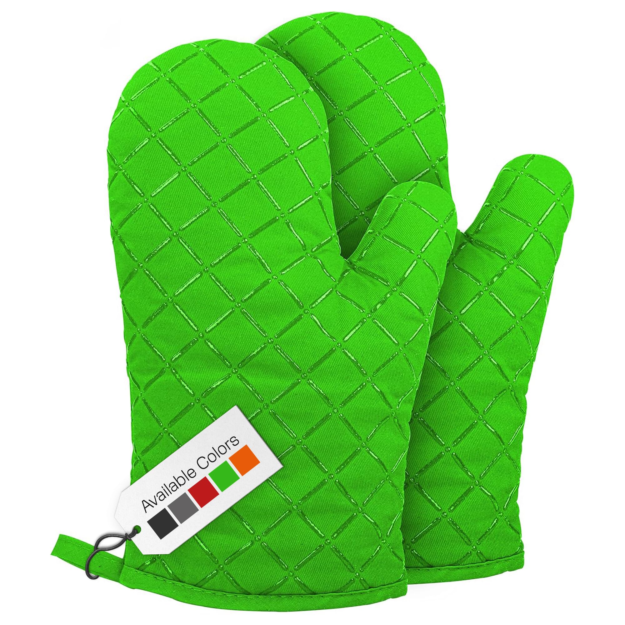 Oven Gloves Heat Resistant Double Sided Non Slip Silicone Oven Mitts for Grilling Cooking Baking Barbecue - Silicone 1 Pair, Green Christmas Oven Gloves