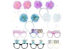 LaVenty 2026 Happy New Year Party Supplies 2026 Photo Booth Props New Year Headband Eve Party Supplies Photo Booth Prop
