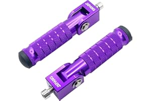 JXPANG Universal Motorcycle Bicycle Folding Passenger Foot Pegs M8 Rearsets Rear Set Footrests Footpeg Foot Rest Peg Pedals For Bike Install Hole 8mm (Purple)