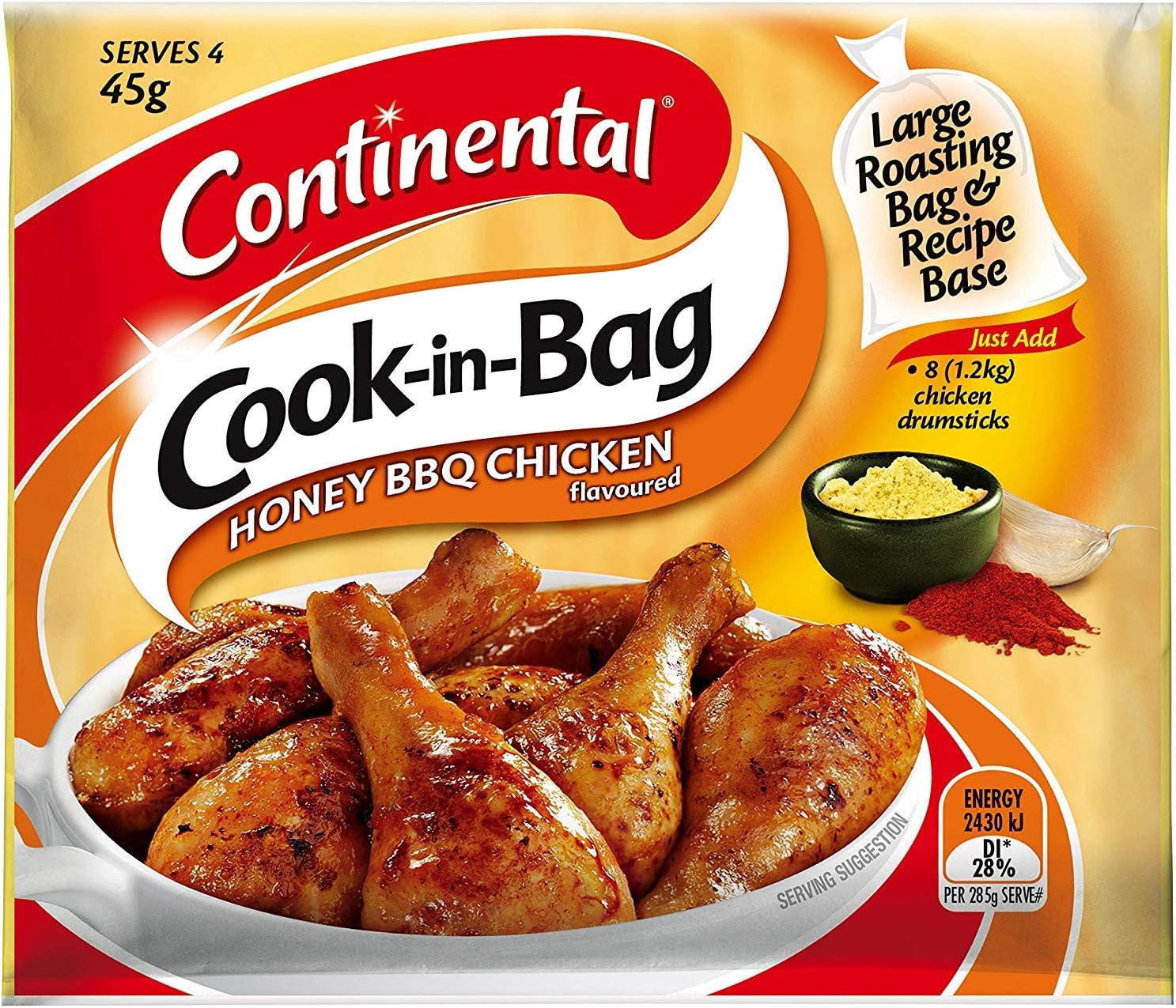 CONTINENTAL CookInBag Recipe Base Honey Bbq Chicken, 45g Amazon