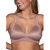 Vanity Fair Women's Effortless Wireless Bra, Buttery Soft Fabric & Lightweight Memory Foam Cups up to DD