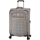 London Fog Brentwood IV 25" Expandable Spinner Softside Suitcase, Rose Charcoal