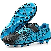FEETHING Kids Soccer Cleats for Boys Girls Soccer Shoes Firm Ground Youth Lightweight Athletic Training Football Cleats for Little/Big Kid