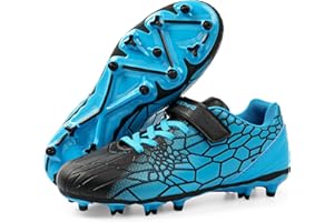FEETHING Kids Soccer Cleats for Boys Girls Soccer Shoes Firm Ground Youth Lightweight Athletic Training Football Cleats for Little/Big Kid