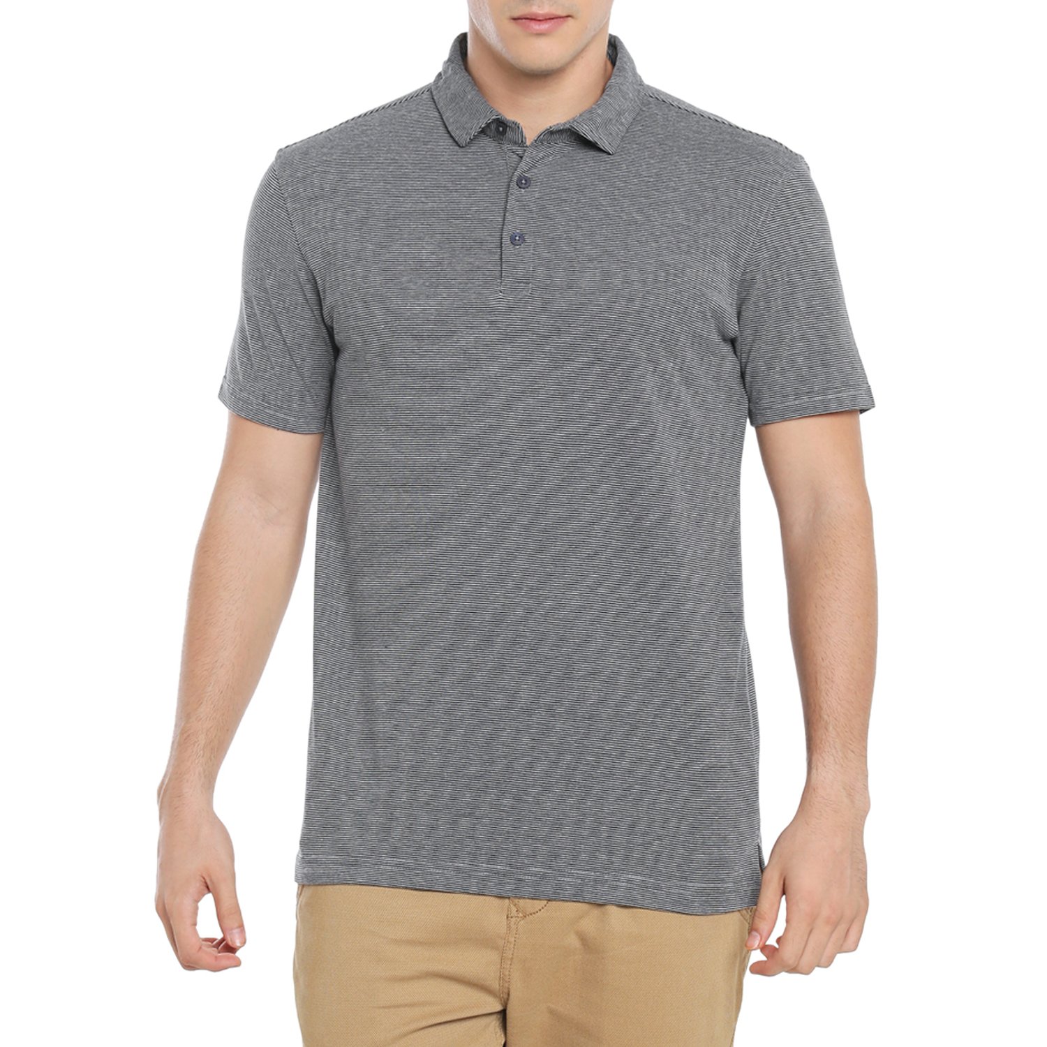 spiritus by pantaloons men's striped regular fit polo