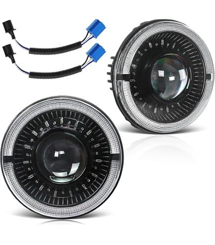 Pair Of Black C-Bar LED Headlights For 1999-2004 Jeep Grand Cherokee – DOT/SAE Approved