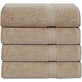 GOLD TEXTILES Premium Sand Hand Towels for Bathroom -100% Ring Spun Cotton (4 Pack, 16x30 Inches) Luxury Soft Absorbent & Quick Dry, Large Bathroom Hand Towel Perfect for Hotel, Salon, Gym & Spa