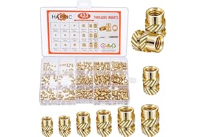 Hapric 432 Pcs Threaded Inserts for Plastic Heat Set Insert M2 M2.5 M3 M4 M5 M6 Brass Metric Knurled Nuts Kit for 3D Printing Automotive Plastic Shell