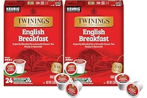 Twinings English Breakfast Tea Single Serve K-Cup Pods for Keurig, Caffeinated, Smooth, Flavourful, Robust Black Tea, 24 Count (Pack of 2)