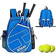 UNIHIMAL Tennis Bag Tennis Backpack for Men Women, Large Capacity Holds 2 Rackets with Ventilated Shoe Compartment and Insulated Pocket