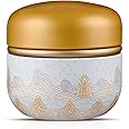 Body Powder Powder Case with Powder Puff Powder Container Tea Canister for Baby and Adult Body Talcum Powder Tea Box (Yellow Sea)