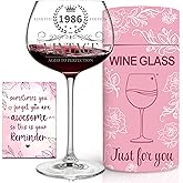 DOTAOKACI 40th Birthday Gifts For Her - 1986 Vintage Engraved 40th Wine Glass - 40 Year Old Birthday Decorations For Women - 40 Year Old Bday Gifts Idea For Mom, Aunt, Sister - Turning 40 Present