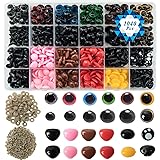 SOTOGO 1040 Pieces Colorful Plastic Safety Eyes and