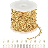 UMAOKANG Gold Plated Stainless Steel Chain for Jewelry Making Heart Chain for Women Necklace Bracelet DIY Jewelry Findings with Jump Rings and Lobster Clasps