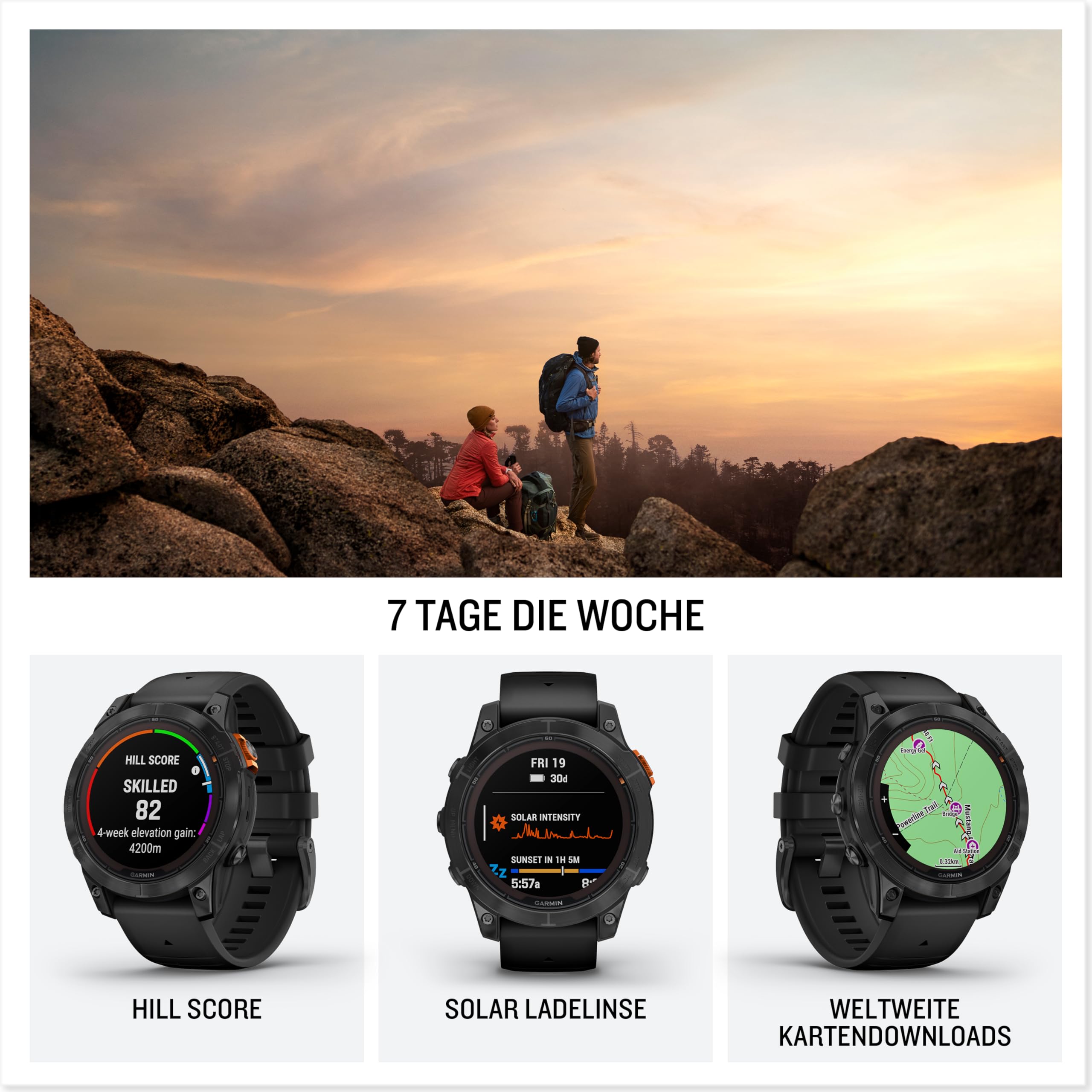 Garmin fēnix 7X Pro – GPS-Multisport-Smartwatch mit Solarladelinse, Farbdisplay und Touch-/Tastenbedienung, TOPO-Karten, über 60 vorinstallierte Sport-Apps, Music Pay 2