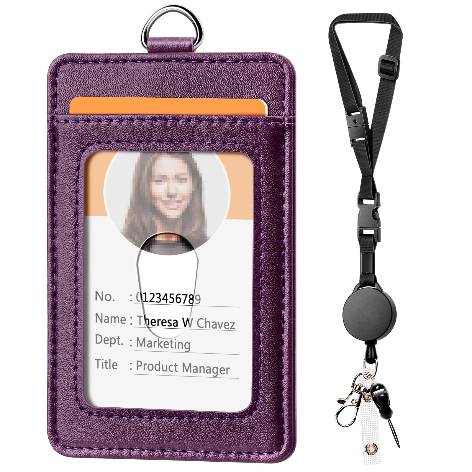 Leather Badge Holder and Adjustable Retractable
