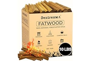 Dextreme Fatwood Fire Starter Sticks 10 lb - Firewood Lighter Kindling Sticks Perfect for Campfire, Fireplace, Firepit, Grilling & Cooking - Easy & Safe to Use