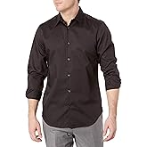 Perry Ellis Men’s Twill Long Sleeve Dress Shirt, Non-Iron, Point Collar, Regular Fit Button Down Shirt