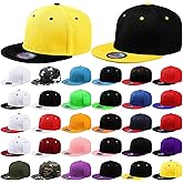 Hicarer 30 Pcs Hats for Men, Flat Cap Bulk Plain Flat Brim Baseball Caps