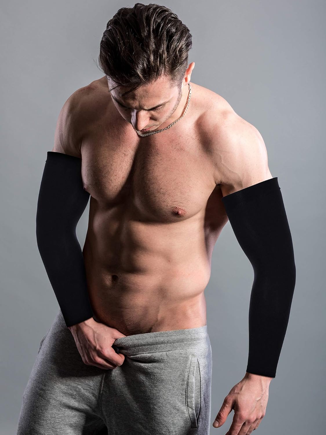 10 Pairs Cooling Sun Sleeves UV Protection Arm Sleeves Arm Cover Sleeve for Men Women (Black, Knitted Ice Silk) : Clothing