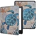 Slimshell Case for 6.8" Kindle Paperwhite (11th Generation-2021) and Kindle Paperwhite Signature Edition, Lightweight PU Leather Protective Cover with Auto Wake/Sleep, Sea Turtle