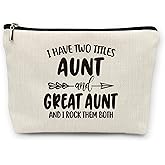 huester Great Aunt Gifts Makeup Bag, Mothers Day Gifts for Great Aunt Make Up Bag, Great Auntie Gifts, Aunt and Great Aunt Cosmetic Bag Travel Makeup Make Up Pouch Gifts for Aunt Great Auntie Purse