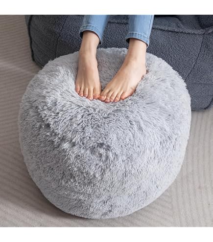 Asuprui Supportive Boucle Pouf Ottoman And Foot Rest Elevate Your Living Room Decor With Lightweight Pouf Filler And Comfort Pouf Cover Modern Foam Stuffed Poof Perfect To Rest Your Feet (Sage Green