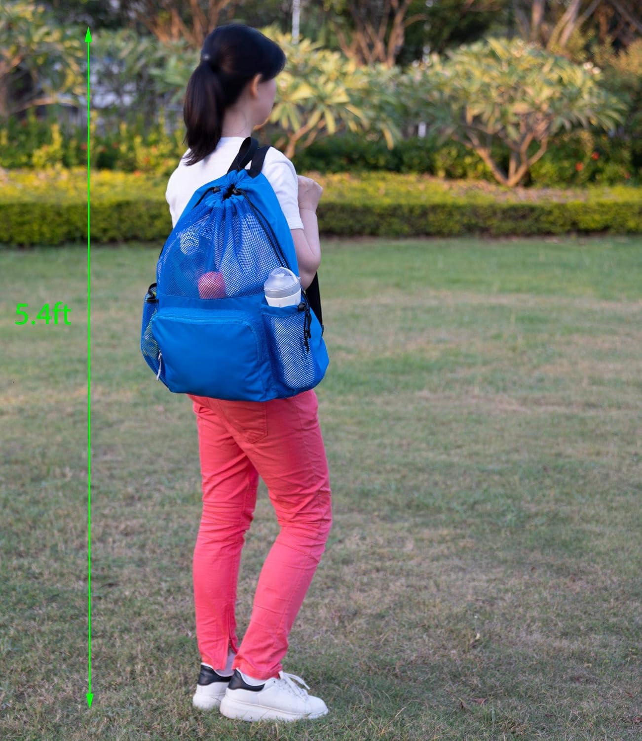 ButterFox Large Swimming Equipment Mesh Bag with Separated Waterproof Dry Compartment, Dry and Wet Separated (Blue): Sports & Outdoors