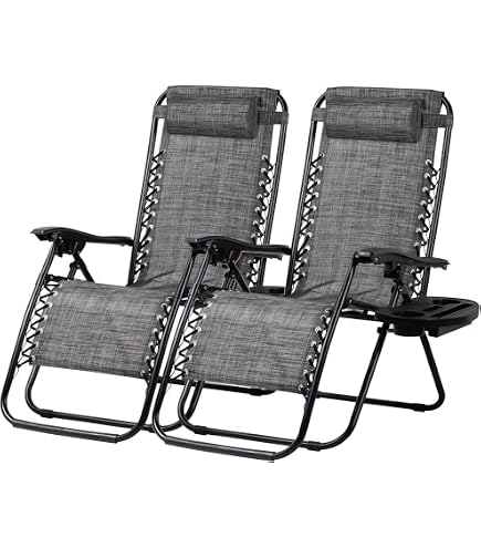 EZONE Zero Gravity Lounge Chair - Adjustable Reclining Outdoor Patio Chair