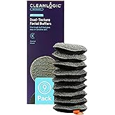 CleanLogic Bath & Body Charcoal Infused Exfoliating Dual-Texture Facial Pads, Face Sponges for Cleansing & Softening Sensitive Skin, MakeUp Remover Pads, 9 Count Value Pack