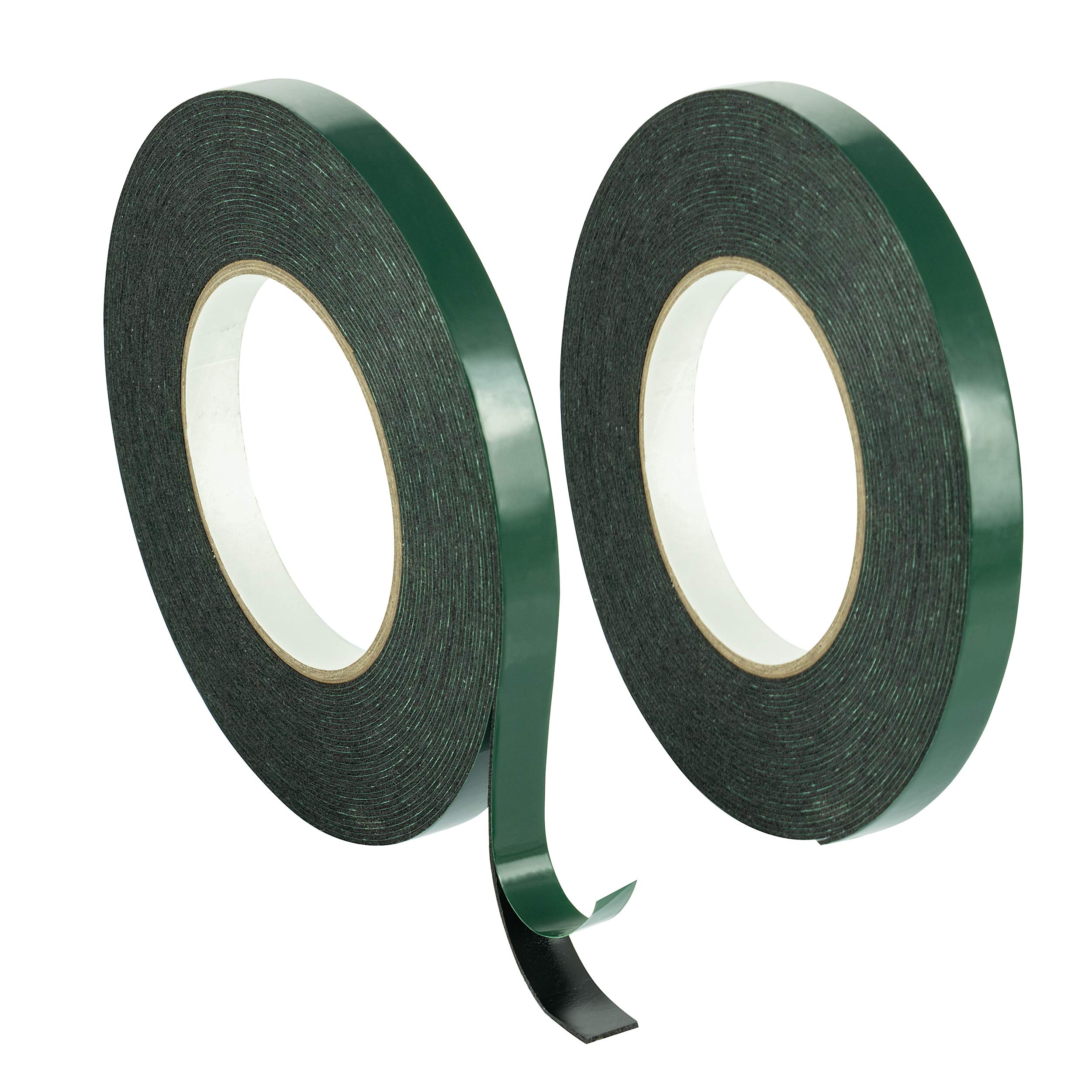 POPPSTAR 2x Double sided foam tape, mounting tape (10m x 12mm x 1mm), black