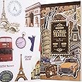 YagCu Vintage Scrapbook Stickers, 50 Sheets Global Travel Journaling Stickers, Junk Journal Supplies, Pre-Cut Washi Materials, Scrapbooking for Adults, Decorative Ephemera Planner Arts Craft