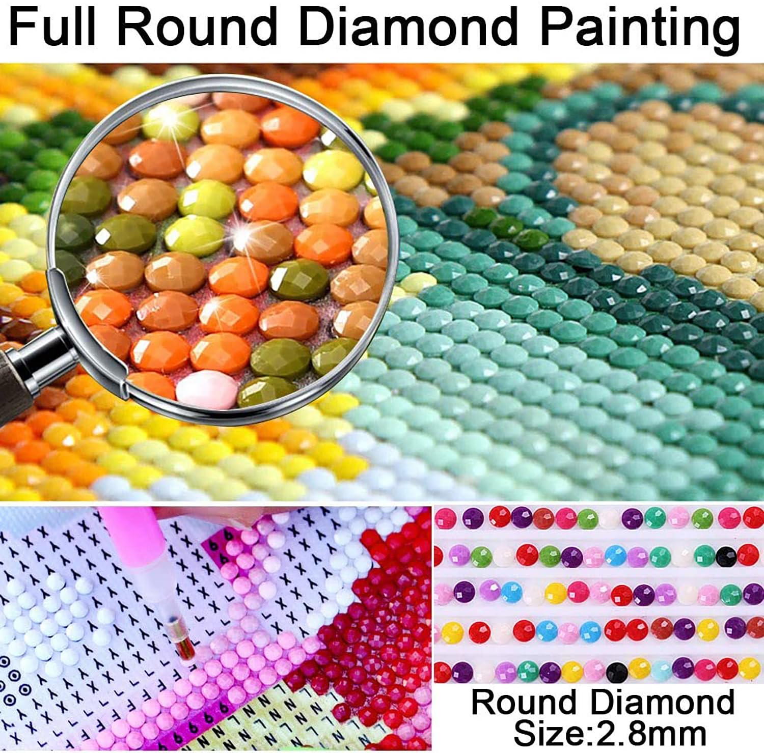 Photo 1 of Diamond Painting Kits for Adults Flower Bird DIY 5D Round Full Drill Diamond Art Painting by Number Kits for Home Wall Decor 12x16inch