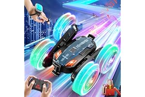 ENERJARY Remote Control Car 2024 Upgraded, 2.4GHz RC Cars Stunt Car Toy with Double-Sided 360 Flips, 4WD RC Cars Toys with Wheel Lights & Music, RC Cars Toys Gift for Kids Boys Girls Christmas Birthday (Blue)