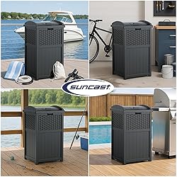 Suncast 33 Gallon Wicker-Style Hideaway Trash Can