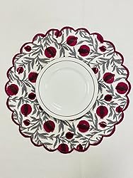 Ridhi Sangria Red Bo-ho Round Place Mat Double