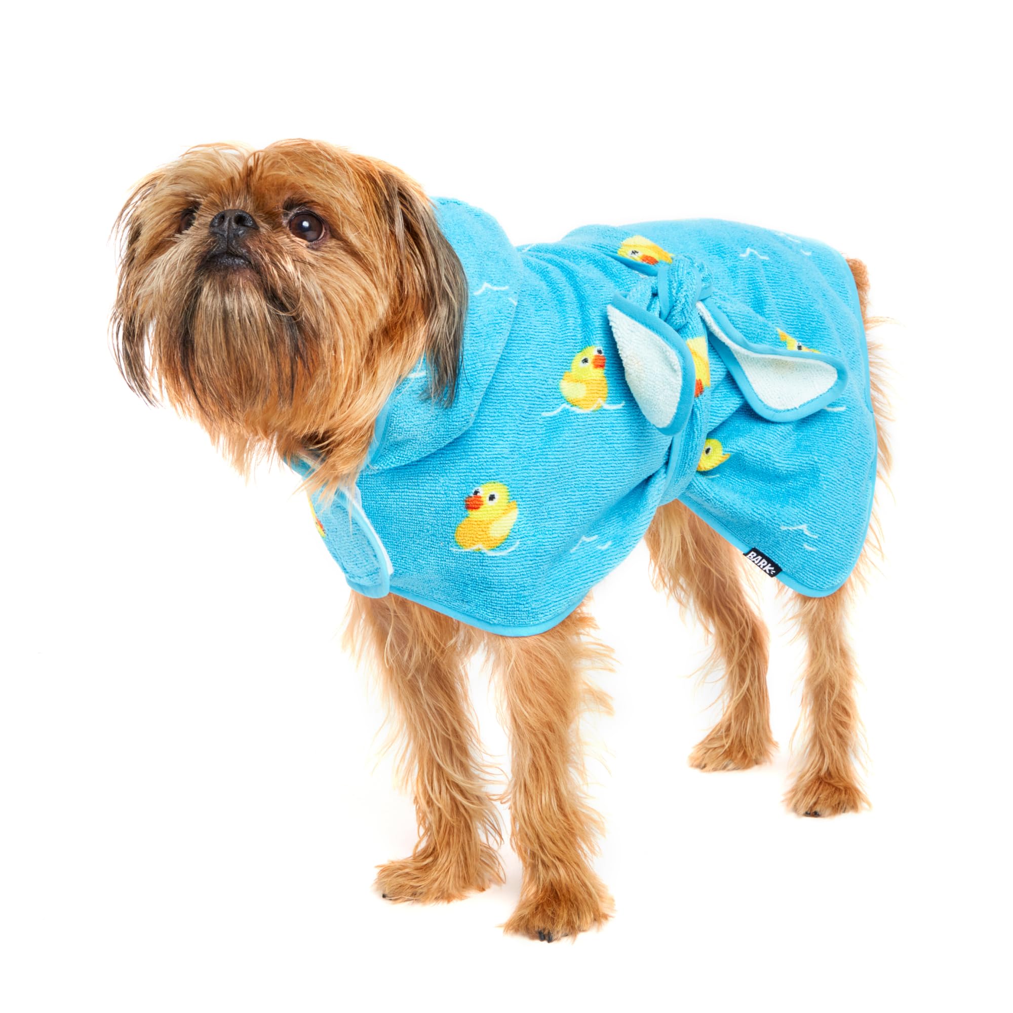 BarkBox Dog Bathrobe Towel - Lightweight, Super Cute Fast Drying Bathrobe for Dogs - Ducky (Small)