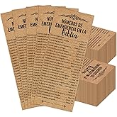 Motiskyy 100 Pcs Spanish Bible Emergency Numbers Bookmark Christian Church Gift 6 x 2.36 Inches Religious Bookmarks for Daily Encouragement Easter Party Favors Welcome Sunday School(Brown)