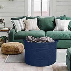 MEGASKET Dark Blue Basket for Organizing, 22" x