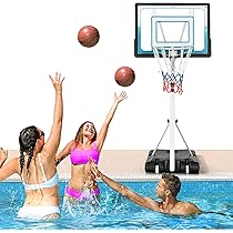 DeAO Drijvende Basketbalkorf Voor Zwembad – Met 2 Opblaasbare Ballen | Watersport Speelgoed Voor Kinderen & Volwassenen | Leuk Voor Feestjes En Wedstrijden