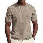 PJ PAUL JONES Mens T-Shirts Short Sleeve Textured Knit Shirt Casual Hollow Out Tee Shirts Crewneck Pullover Tees