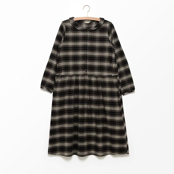 Amazon サマンサモスモス Sm2 綿起毛チェック平襟ワンピース チャコール M ワンピース チュニック 通販