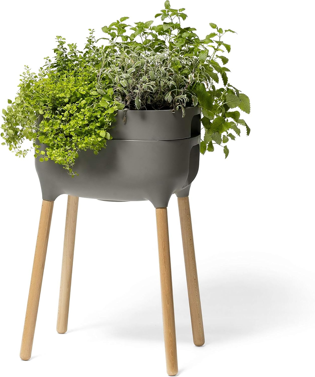 Alfresco Home 614-1716 Urbalive Raised FSC Hardwood Legs-Anthracite Finish Self Watering Planter, Grey