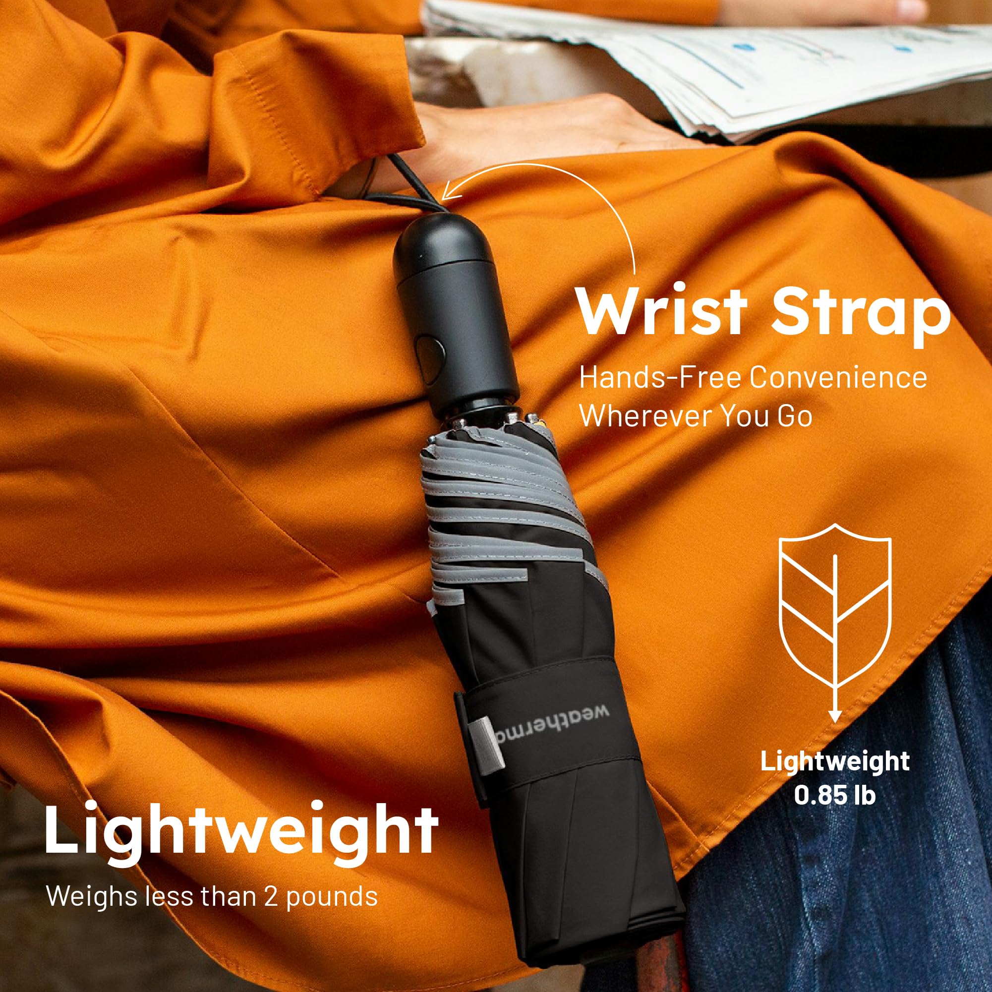 Weatherman Umbrella - Premium Small Compact Mini Umbrellas for Traveling - Windproof Umbrellaas Resists Up to 45 MPH Winds - Traveling Umbrellasa for Rain, Wind, Purse, Pocket, Backpack, Car - Portable Travel Umbrellas Easy Auto Open Close w/ Strong Fiberglass Frame