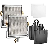 Neewer 2 Packs Dimmable Bi-color 480 LED with U Bracket Professional Video Light for Studio, YouTube Outdoor Video Photography Lighting Kit, Durable Metal Frame,3200-5600K, CRI 96