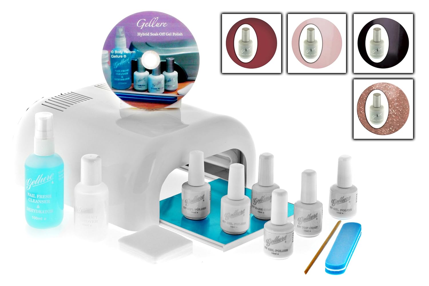 Gellure Hybrid Gel Nail Polish Home & Salon Use Starter Kit 3 Amazon